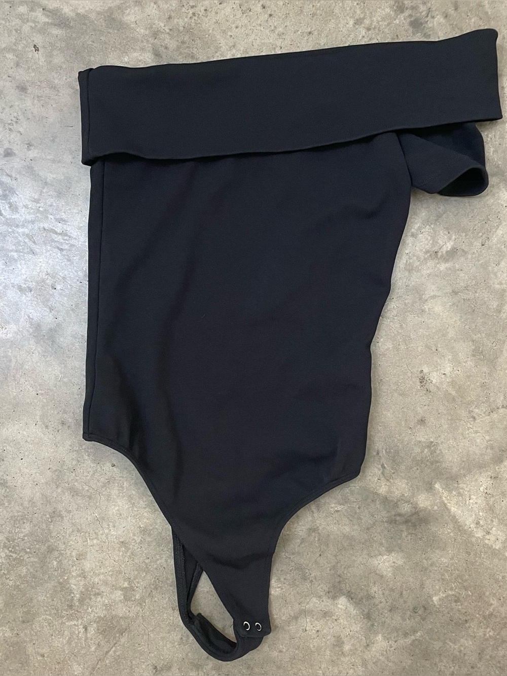 Agolde Women’s Bree Bodysuit Small Black Heavy Knit Pointe One Sleeve Shoulder
